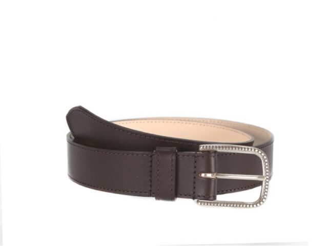 La Guêpe - Ceinture cuir doublé marron foncé boucle à motif 5030 Choisir