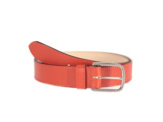La Guêpe - Ceinture cuir doublé orange boucle à motif 5030 Choisir