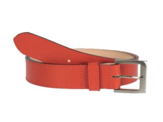 La Guêpe - Ceinture cuir doublé orange, boucle carrée 5046 Choisir