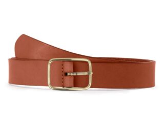 La Guêpe - Ceinture cuir gold, boucle rectangulaire, classique, en laiton  30mm  4130 Choisir