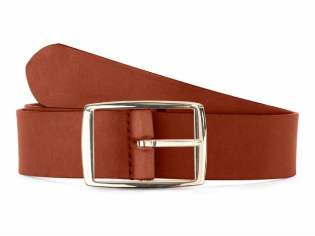 La Guêpe - Ceinture cuir gold, boucle rectangulaire, moderne, dorée – 35mm – 4120 Choisir