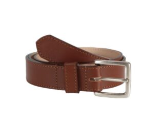 La Guêpe - Ceinture cuir gold doublé, boucle finition acier vieilli rectangulaire 5054 Choisir