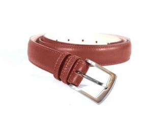 La Guêpe - Ceinture cuir marron acajou, boucle metal arrondie 6053  Choisir