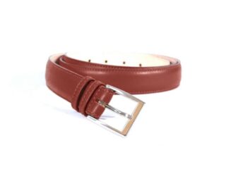 La Guêpe - Ceinture cuir marron acajou, boucle rectangle finition chrome 6051 Choisir