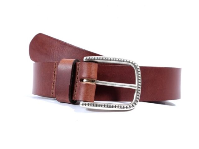 La Guêpe - Ceinture cuir marron cannelle boucle à motif 4030 Choisir