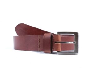 La Guêpe - Ceinture cuir marron cannelle, boucle carrée 4046 Choisir