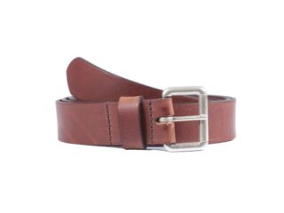 La Guêpe - Ceinture cuir marron cannelle boucle compacte acier vieilli 4055 Choisir