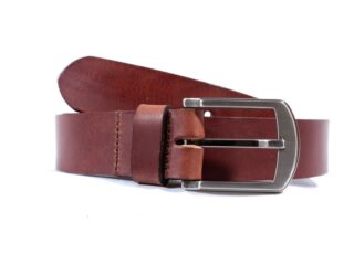Ceinture cuir marron cannelle, boucle moderne acier gris satiné 4031 Choisir par la marque La Guêpe La Guêpe - Ceinture cuir marron cannelle, boucle moderne acier gris satiné 4031 Choisir