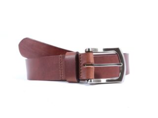 La Guêpe - Ceinture cuir marron cannelle, boucle robuste satinée 4048 Choisir