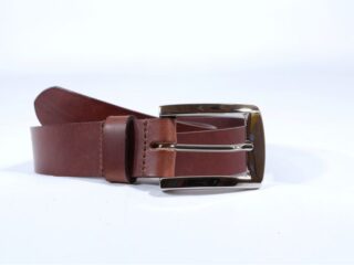 La Guêpe - Ceinture cuir marron cannelle, magnifique boucle imposante polie 4045 Choisir