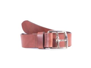 La Guêpe - Ceinture cuir marron cannelle, superbe boucle laiton massif 4035 Choisir
