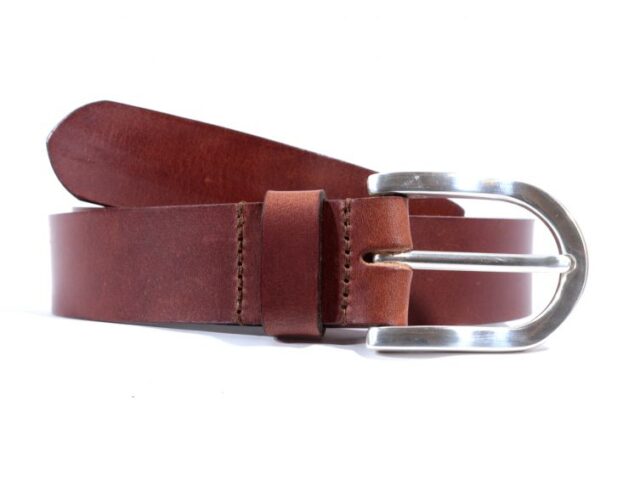 La Guêpe - Ceinture cuir marron clair, boucle fer à cheval 4029 120 cm