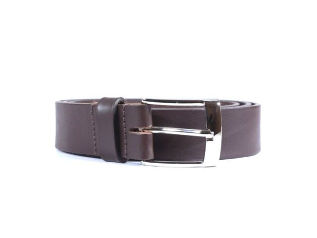 La Guêpe - Ceinture cuir marron foncé, boucle chromée 4039 Choisir