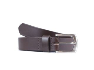Ceinture cuir marron foncé boucle discrete finition acier 4053 120 cm par la marque La Guêpe La Guêpe - Ceinture cuir marron foncé boucle discrete finition acier 4053 120 cm