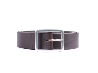 La Guêpe - Ceinture cuir marron foncé, boucle double finition satinée 4034 Choisir