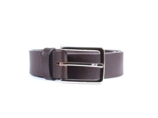 La Guêpe - Ceinture cuir marron foncé, boucle élégante acier poli 4037 Choisir