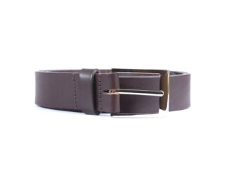 La Guêpe - Ceinture cuir marron foncé, boucle élégante acier poli 4041 Choisir