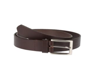 La Guêpe - Ceinture cuir marron foncé boucle longue et élégante 4056 120 cm