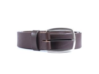 La Guêpe - Ceinture cuir marron foncé, boucle ogive deux tons 4043 Choisir