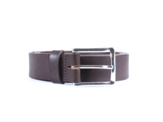 La Guêpe - Ceinture cuir marron foncé, boucle rectangle acier poli 4032 Choisir