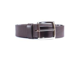 La Guêpe - Ceinture cuir marron foncé, boucle universelle brillante 4049 Choisir