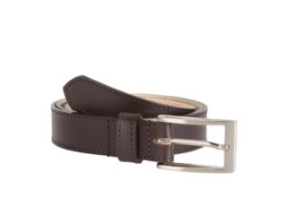 La Guêpe - Ceinture cuir marron foncé doublé, boucle longue et élégante 5056 Choisir