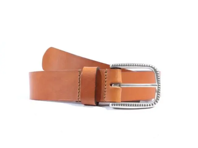 La Guêpe - Ceinture cuir marron Gold boucle à motif 4030 75 cm