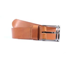 La Guêpe - Ceinture cuir marron Gold, boucle acier gris, très actuelle 4042 Choisir