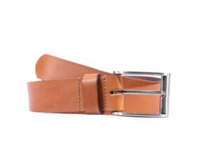 La Guêpe - Ceinture cuir marron Gold, boucle barres fines et arrondies 4044 Choisir