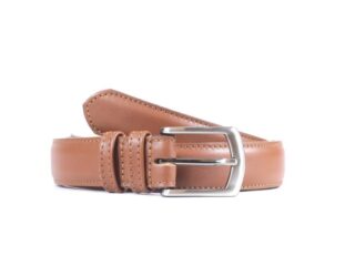 La Guêpe - Ceinture cuir marron gold, boucle metal arrondie 6053  120 cm