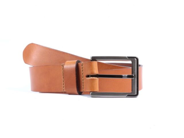 La Guêpe - Ceinture cuir marron Gold, boucle moderne acier bicolore 4038 Choisir