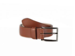 Ceinture cuir marron gold doublé, boucle style moderne acier anthracite 5050 Choisir par la marque La Guêpe La Guêpe - Ceinture cuir marron gold doublé, boucle style moderne acier anthracite 5050 Choisir