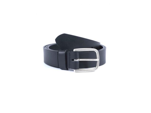 La Guêpe - Ceinture cuir noir boucle à motif 4030 120 cm