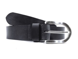 La Guêpe - Ceinture cuir noir boucle arrondie et massive 4029 120 cm