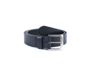 La Guêpe - Ceinture cuir noir, boucle carrée 4046 120 cm