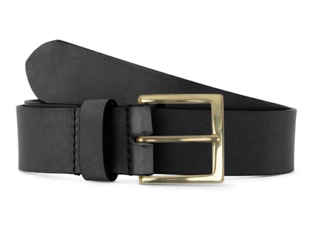 La Guêpe - Ceinture cuir noir, boucle carrée, classique, en laiton – 35mm – 4124 Choisir