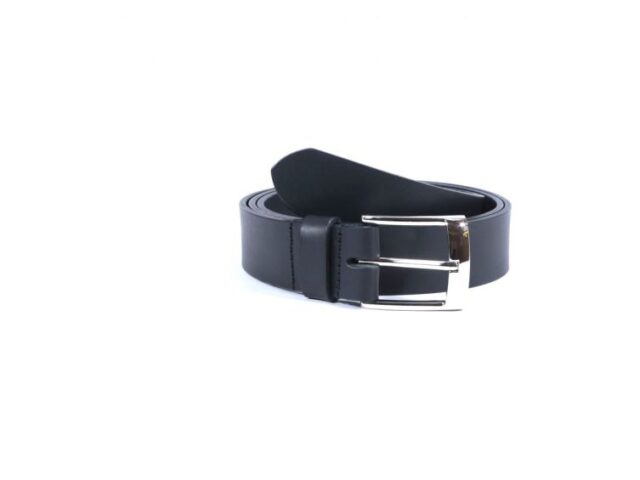 La Guêpe - Ceinture cuir noir, boucle chromée 4039 120 cm