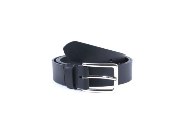 La Guêpe - Ceinture cuir noir, boucle élégante acier poli 4037 120 cm