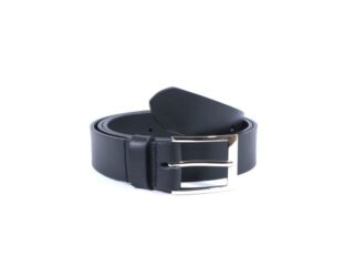 Ceinture cuir noir, boucle élégante acier poli 4041 120 cm par la marque La Guêpe La Guêpe - Ceinture cuir noir, boucle élégante acier poli 4041 120 cm
