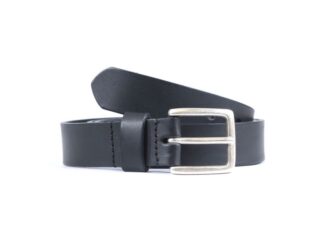 La Guêpe - Ceinture cuir noir boucle finition acier vieilli rectangulaire 4054 Choisir