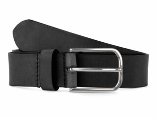 La Guêpe - Ceinture cuir noir, boucle rectangulaire, classique, argentée – 35mm – 4122 Choisir