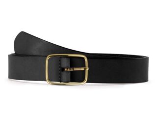 La Guêpe - Ceinture cuir noir, boucle rectangulaire, classique, en laiton  30mm  4130 Choisir