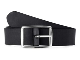 Ceinture cuir noir, boucle rectangulaire, moderne, argentée – 35mm – 4121 Choisir par la marque La Guêpe La Guêpe - Ceinture cuir noir, boucle rectangulaire, moderne, argentée – 35mm – 4121 Choisir