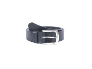 La Guêpe - Ceinture cuir noir, boucle robuste satinée 4048 120 cm