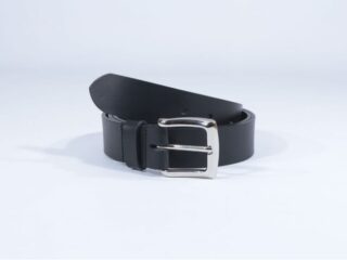 La Guêpe - Ceinture cuir noir, boucle universelle brillante 4049 120 cm