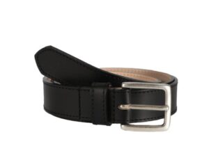 La Guêpe - Ceinture cuir noir doublé, boucle finition acier vieilli rectangulaire 5054 Choisir