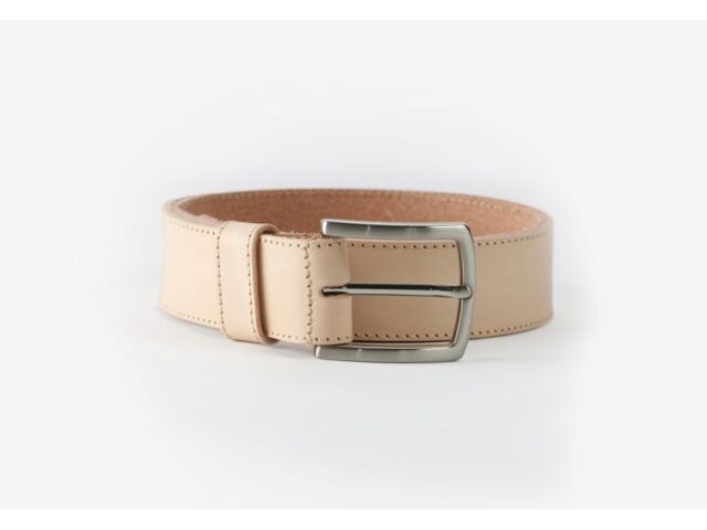 La Guêpe - Ceinture cuir nude, boucle aux belles lignes courbes – 8065 Choisir