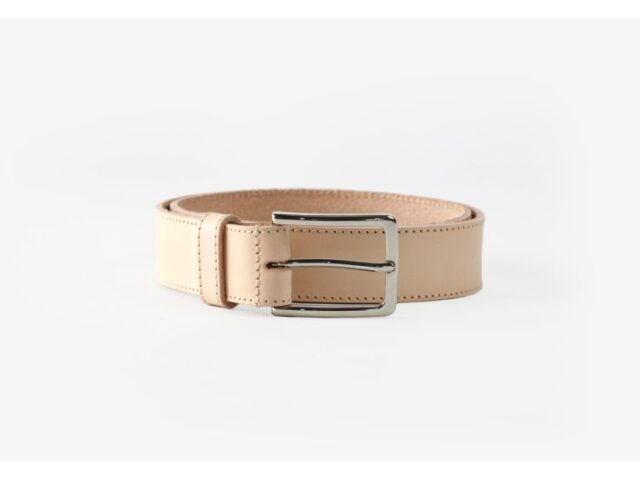 La Guêpe - Ceinture cuir nude, boucle élégante acier poli – 8037 Choisir