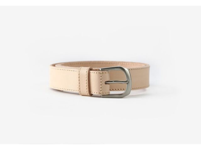 La Guêpe - Ceinture cuir nude, boucle légèrement arrondie – 8052 Choisir