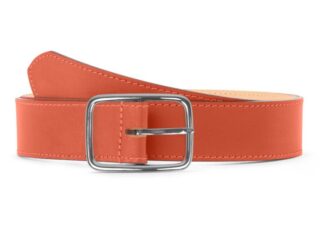 Ceinture cuir premium chic orange, boucle rectangulaire, classique, argentée – 35mm – 5128 Choisir par la marque La Guêpe La Guêpe - Ceinture cuir premium chic orange, boucle rectangulaire, classique, argentée – 35mm – 5128 Choisir